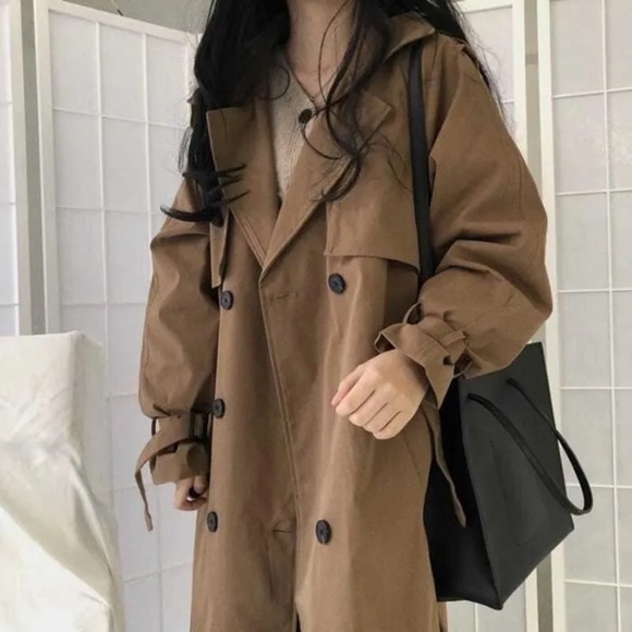 VANESSA LAB • Khaki Beige Trench Coat Driving Jacket - Picture 5 of 11
